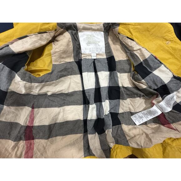 Burberry Childrens Stylish Mustard Yellow Jacket Nova Check Lining Girls - Picture 9 of 9